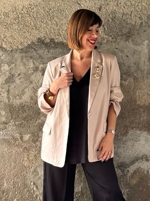 Giacca cipria gabardina