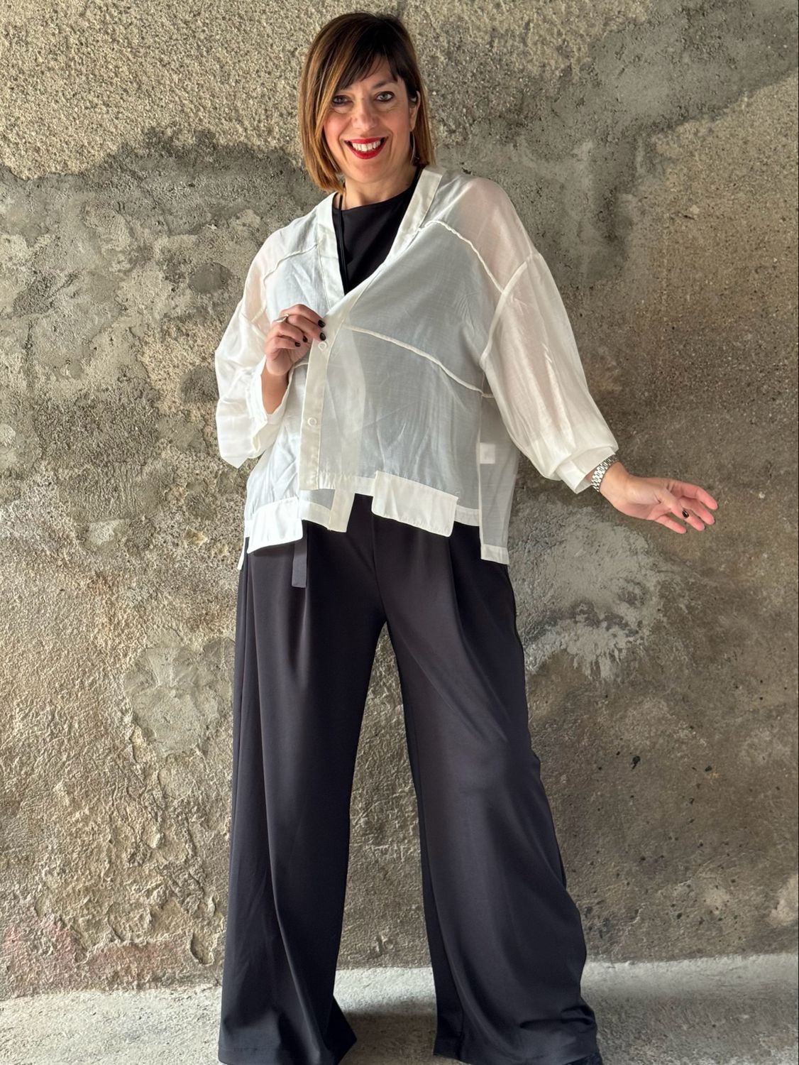 Asymmetric Shirt Avorio