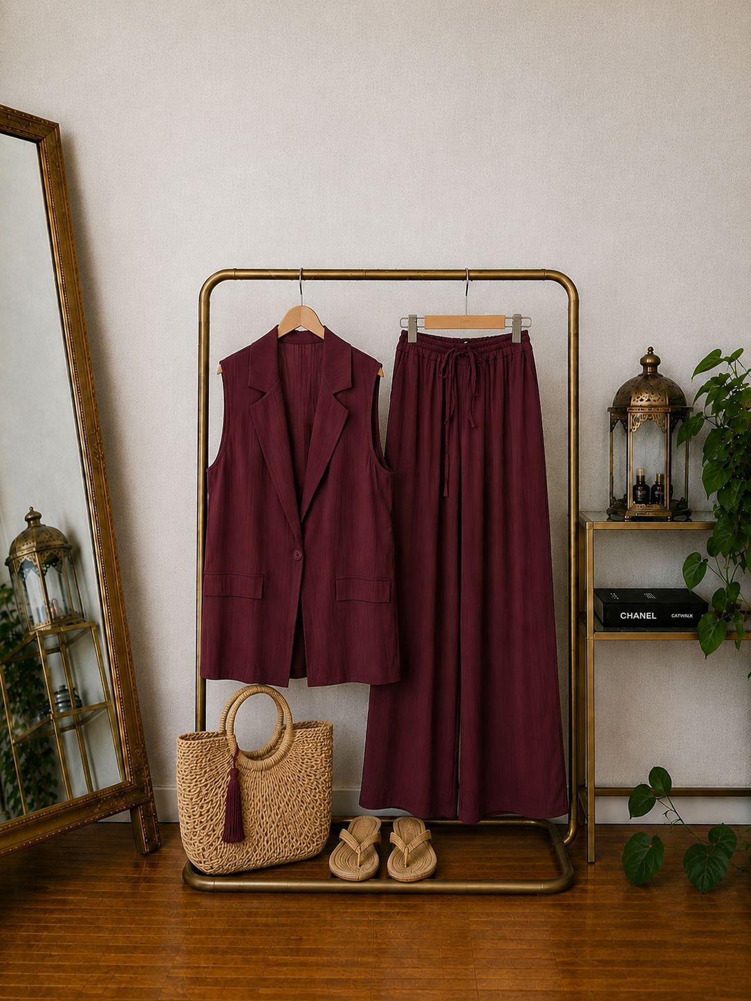 Completo gilet bordeaux