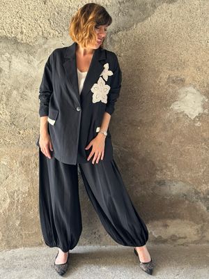 Pant Aladino macrame set black