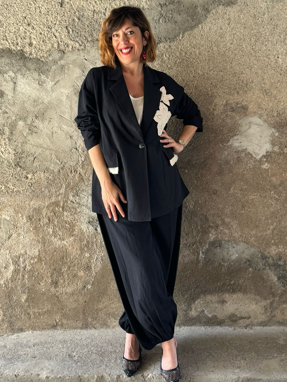 Blazer Macramè Black