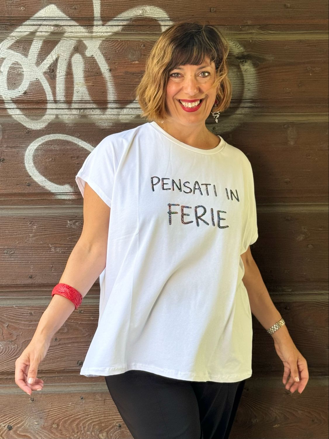T-Shirt Pensati In Ferie White
