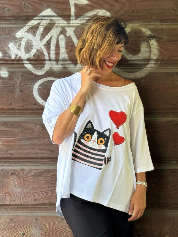 T-shirt miaooo White