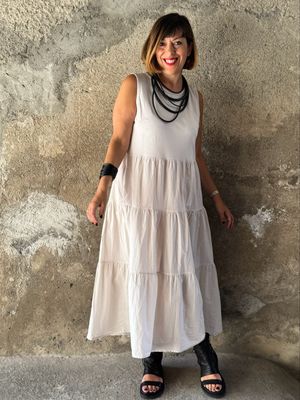Natural  Flounce Dress