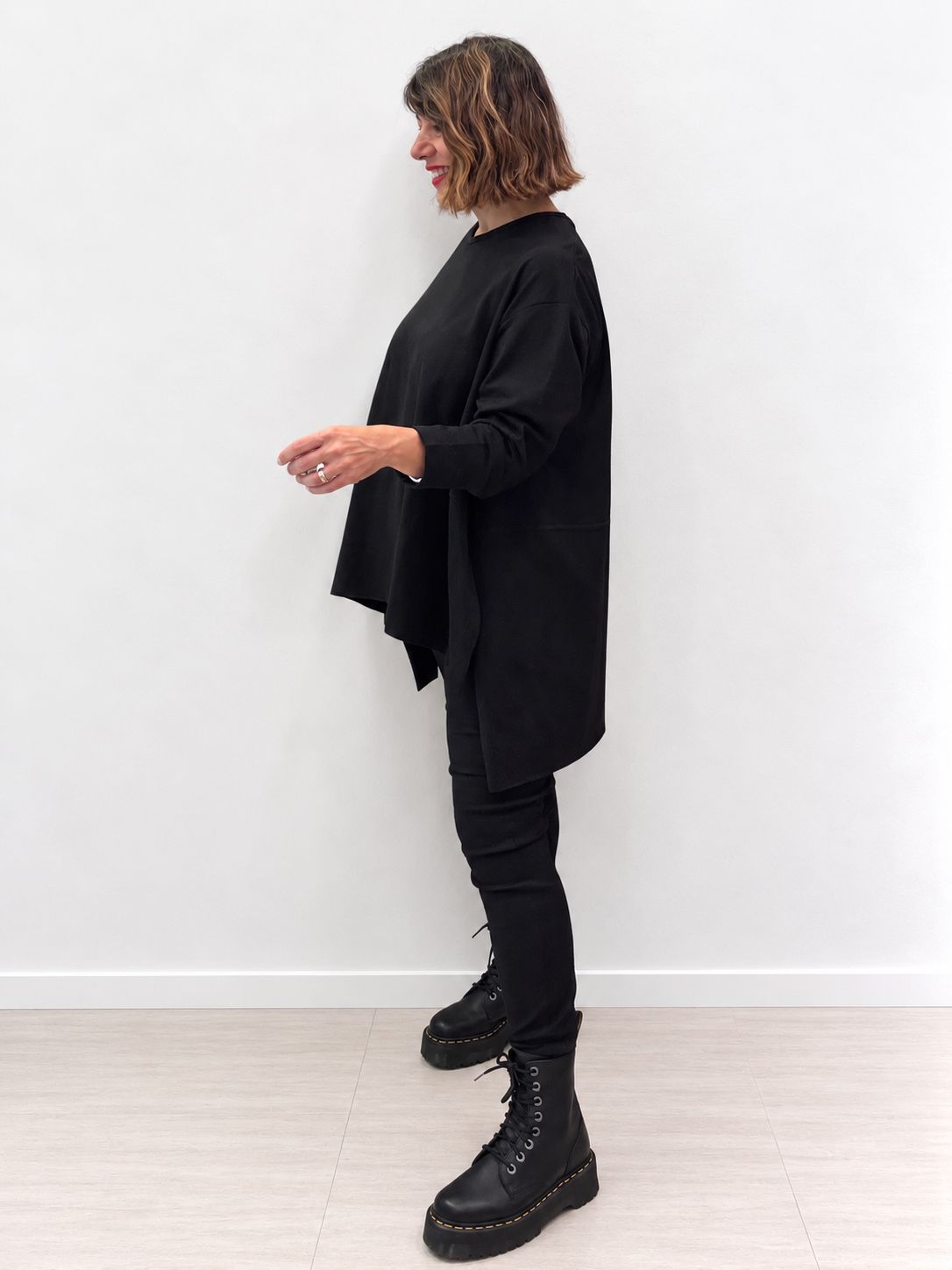 Blusa cotone garzato trapezio
