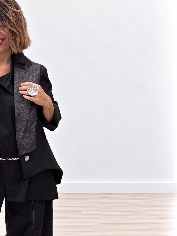 Gilet EFFETTO ecopelle Grey
