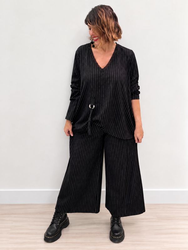 Pant cropped gessati