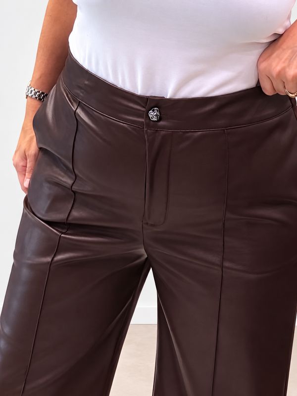 Pant ecopelle bordeaux