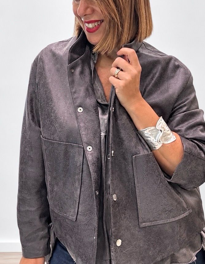 Giubbino ecopelle Grey