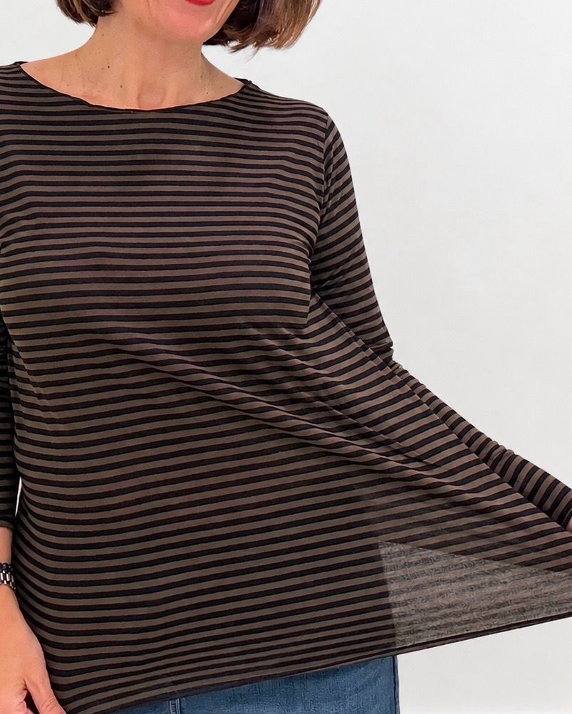 Cachemire righina Choco e nero (re27)