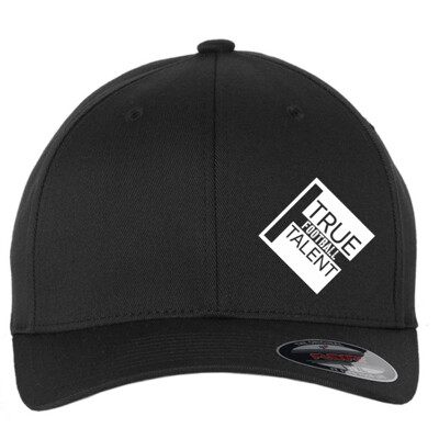 Football Flex Fit Hat, Black with White Logo