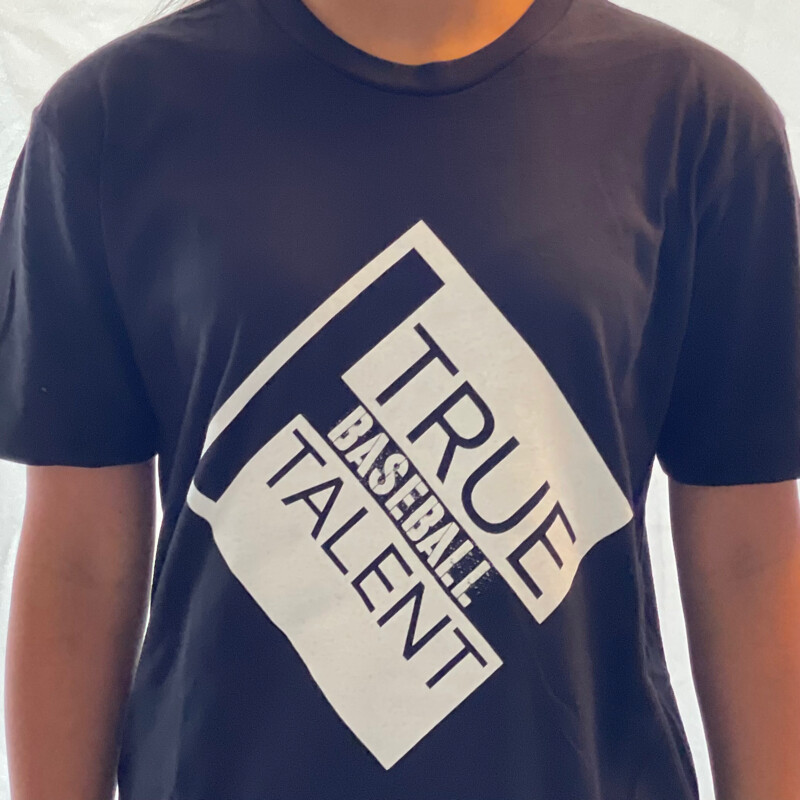 Baseball Next Level Tee Shirt, Black with White Logo