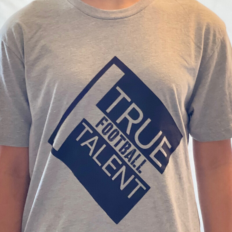 Football Next Level Tee Shirt, Gray with Black Logo