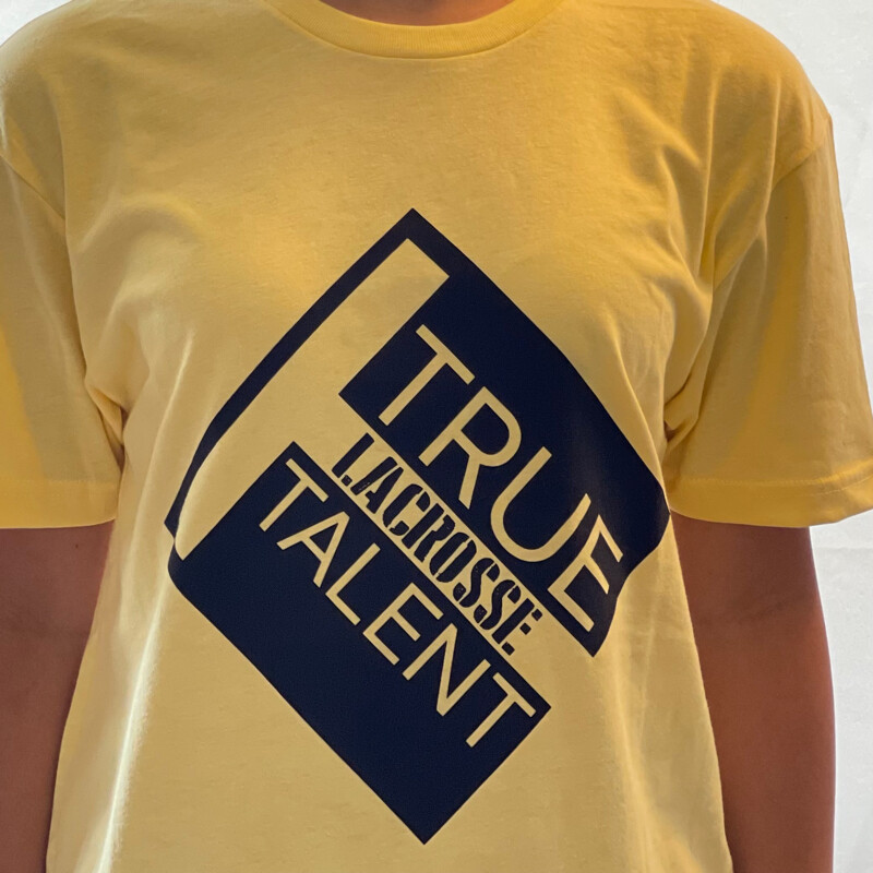 Lacrosse Next Level Tee Shirt, Yellow with Black Logo