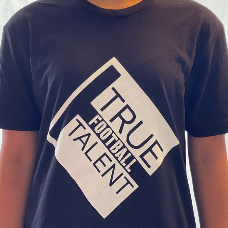 Football Next Level Tee Shirt, Black with White Logo