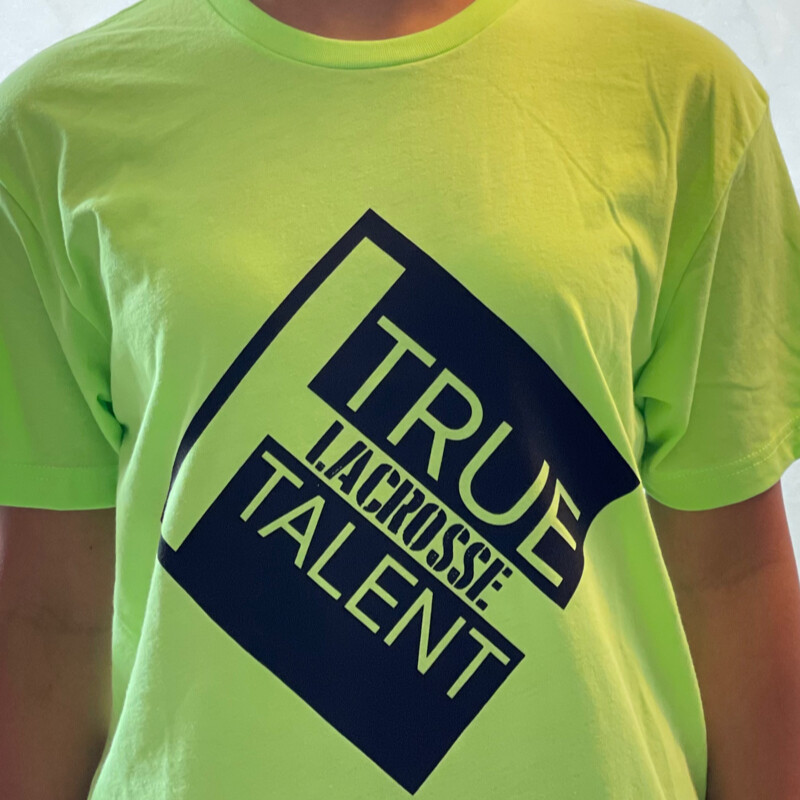 Lacrosse Next Level Tee Shirt, Green with Black Logo
