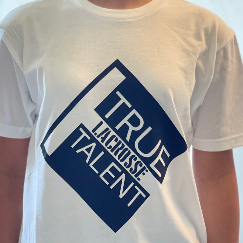 Lacrosse Next Level Tee Shirt, White with Black Logo
