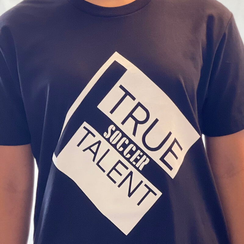 Soccer Next Level Tee Shirt, Black with White Logo
