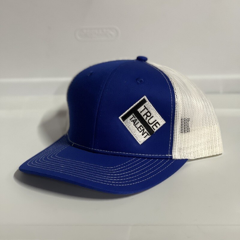 Blue/White Trucker Hat with True Talent Logo