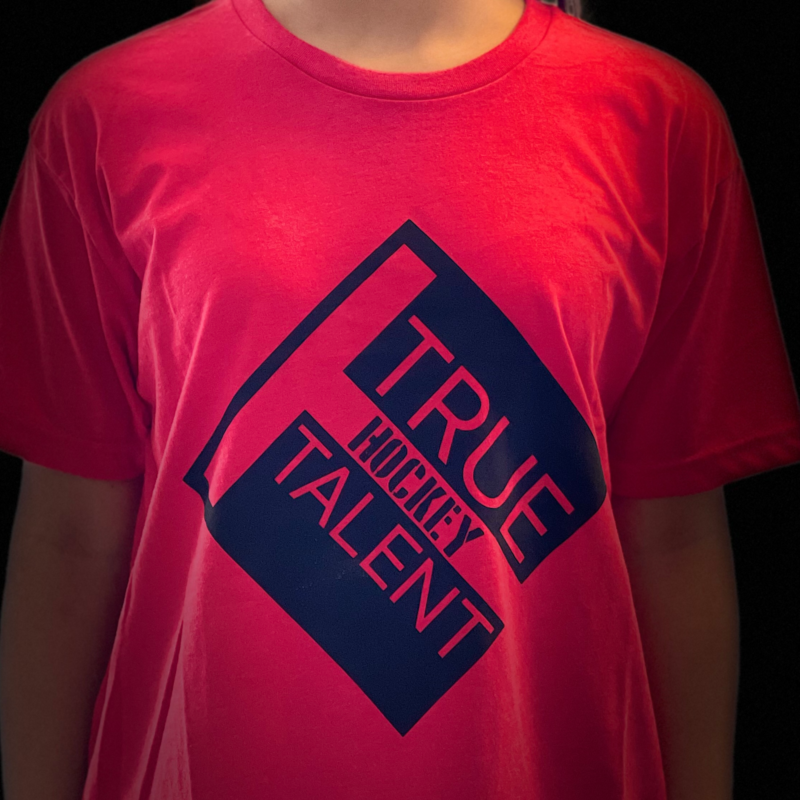 Hockey Next Level Tee Shirt, Red with Black Logo