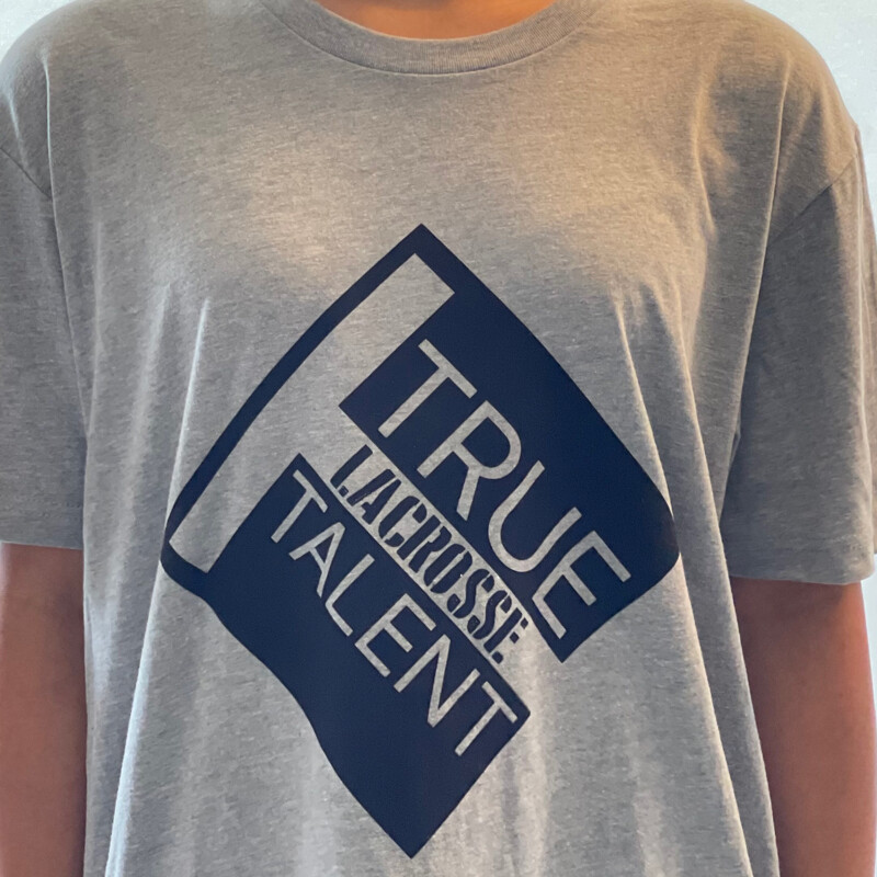 Lacrosse Next Level Tee Shirt, Gray with Black Logo
