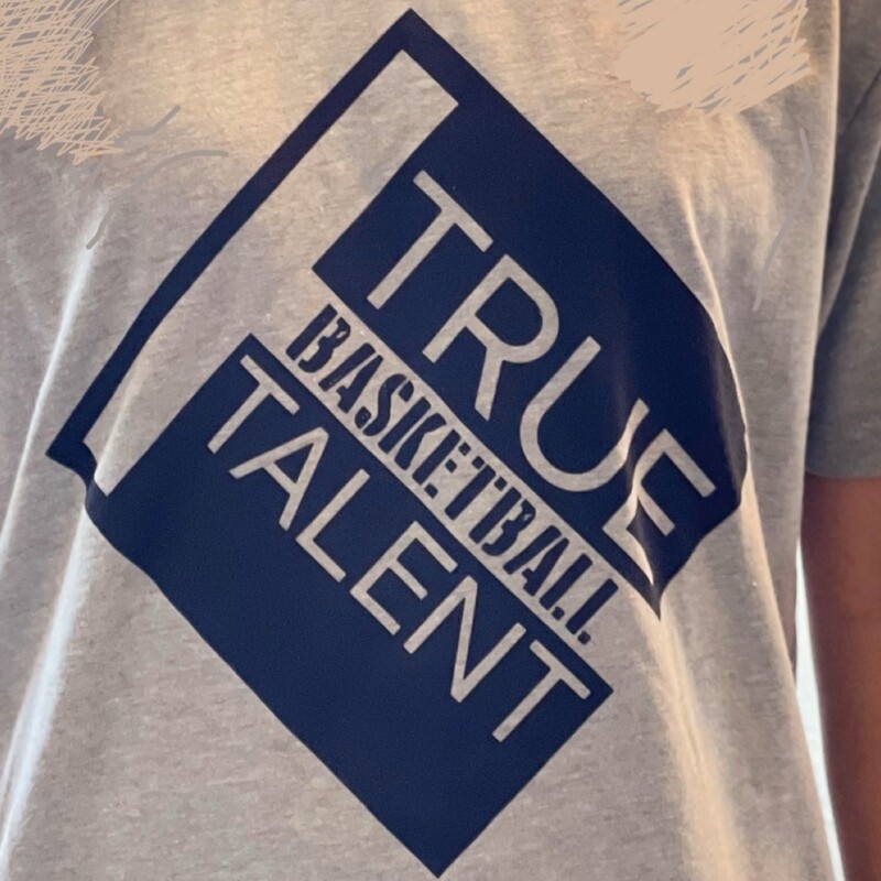 Basketball Next Level Tee Shirt, Gray with Black Logo