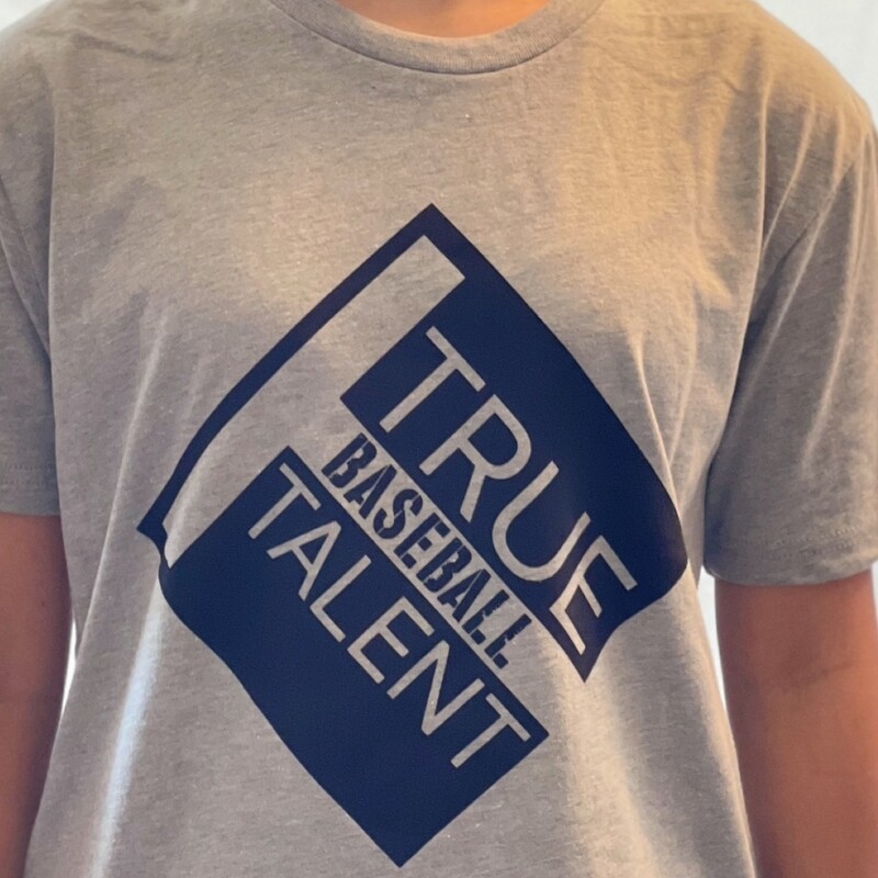 Baseball Next Level Tee Shirt, Gray with Black Logo