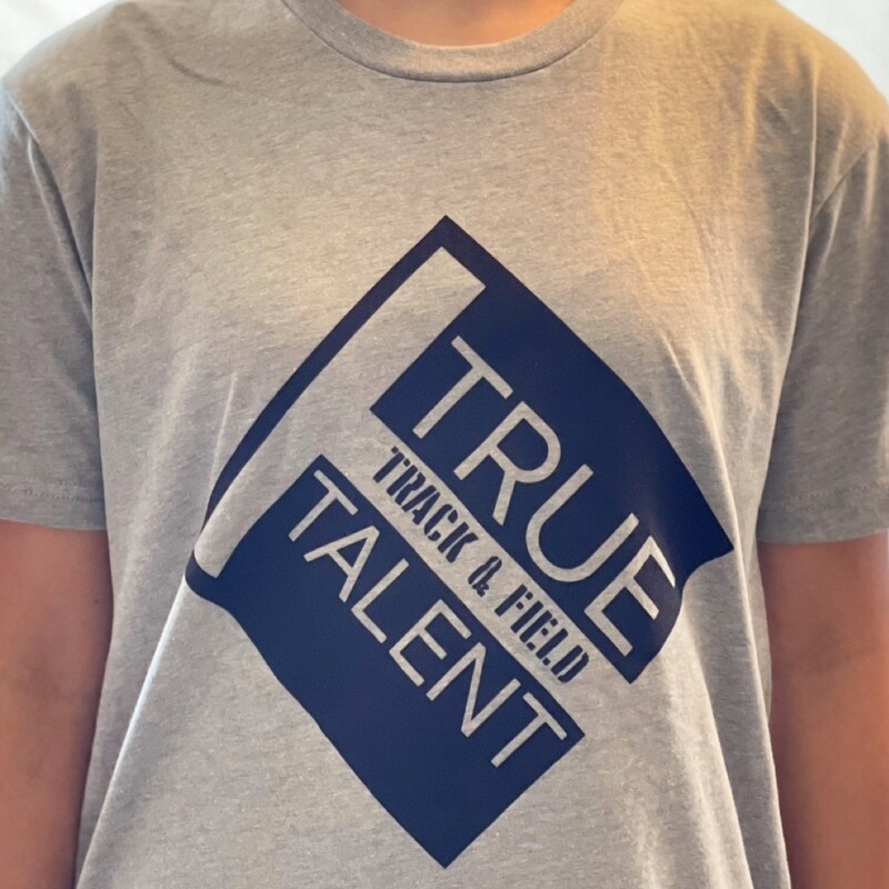 Track &amp; Field Next Level Tee Shirt, Gray with Black Logo