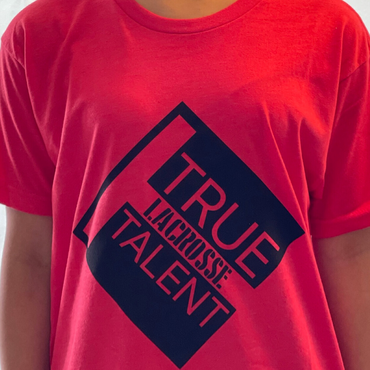 Lacrosse Next Level Tee Shirt, Red with Black Logo
