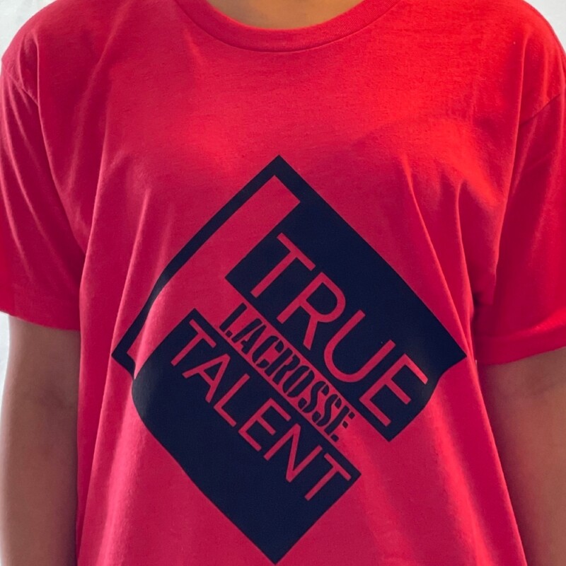 Lacrosse Next Level Tee Shirt, Red with Black Logo