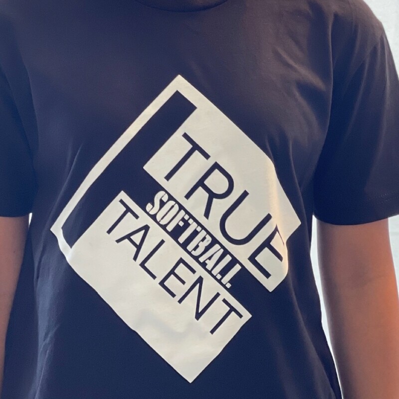 Softball Next Level Tee Shirt, Black with White Logo