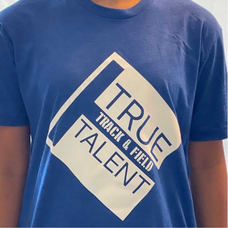 Track &amp; Field Next Level Tee Shirt, Blue with White Logo