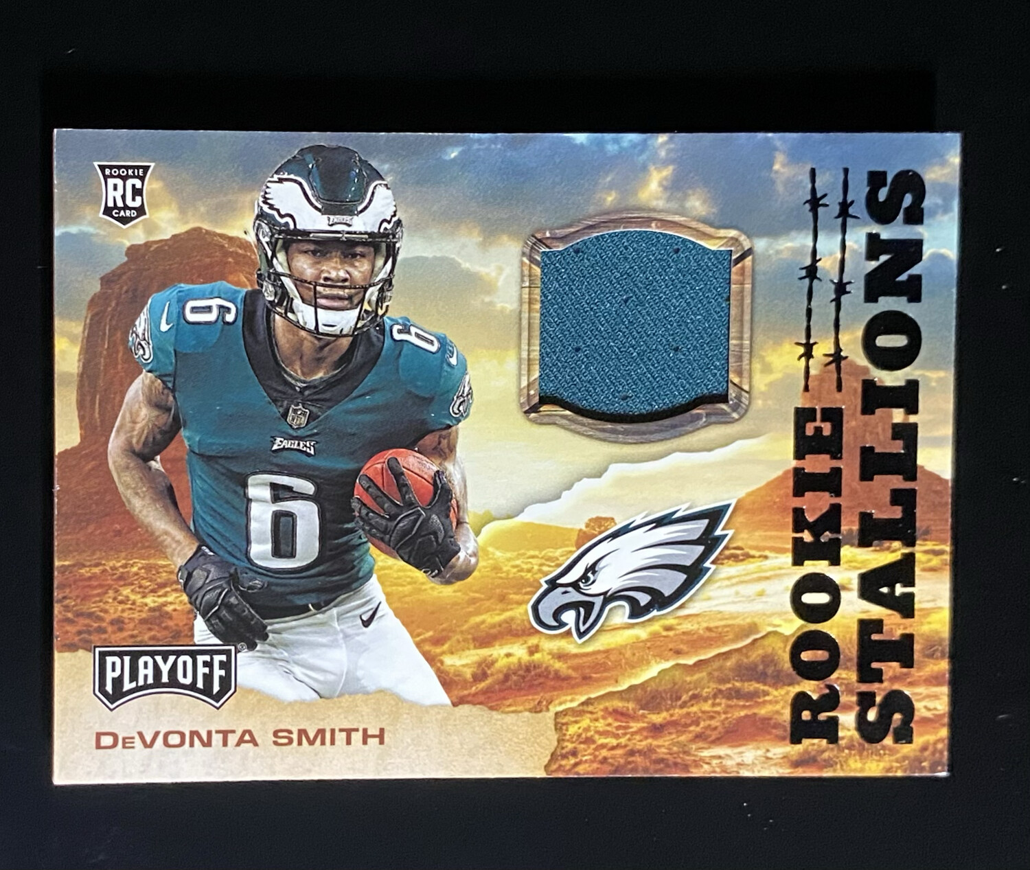 DeVonta Smith 2021 Panini Playoff Rookie Stallions Patch