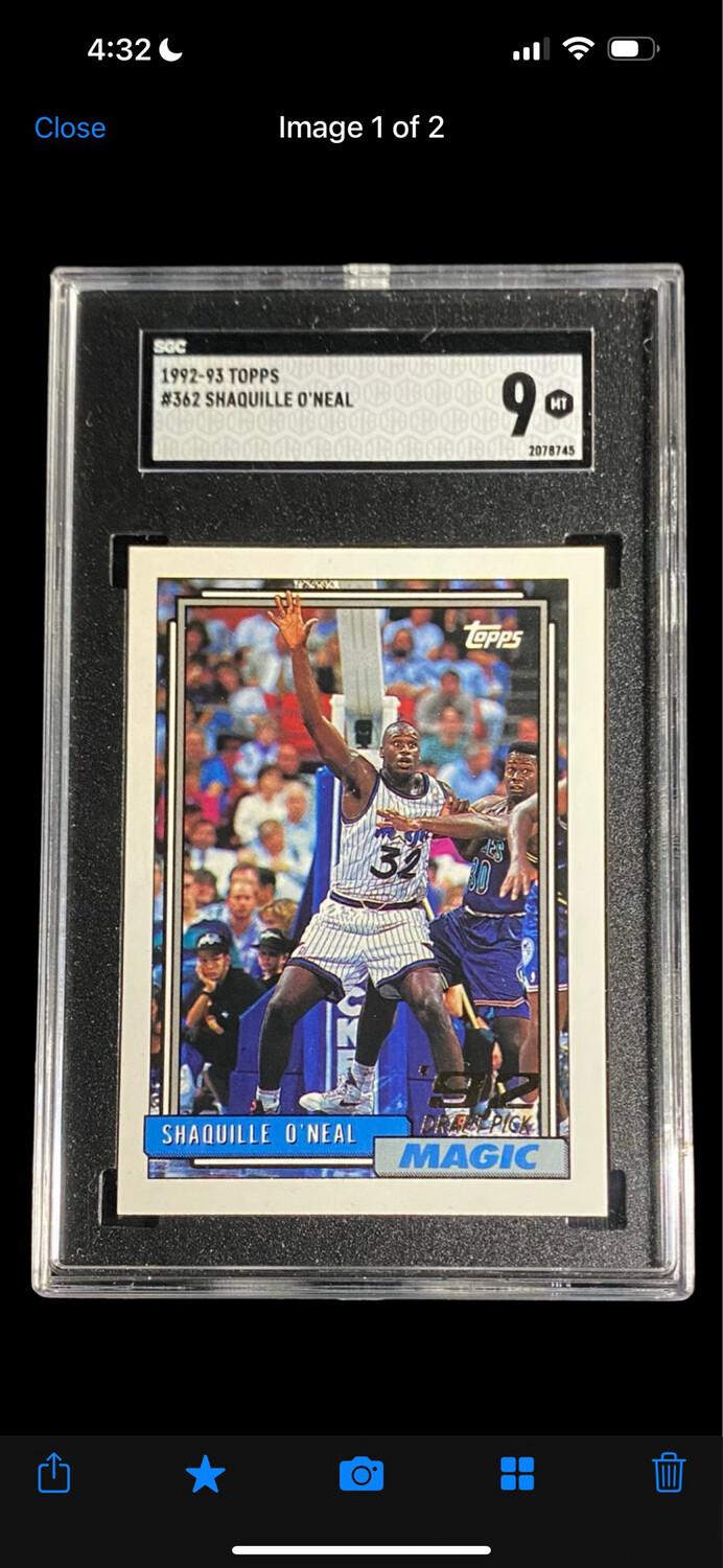 Shaquille O’Neal 1992 Topps Rookie - SGC 9