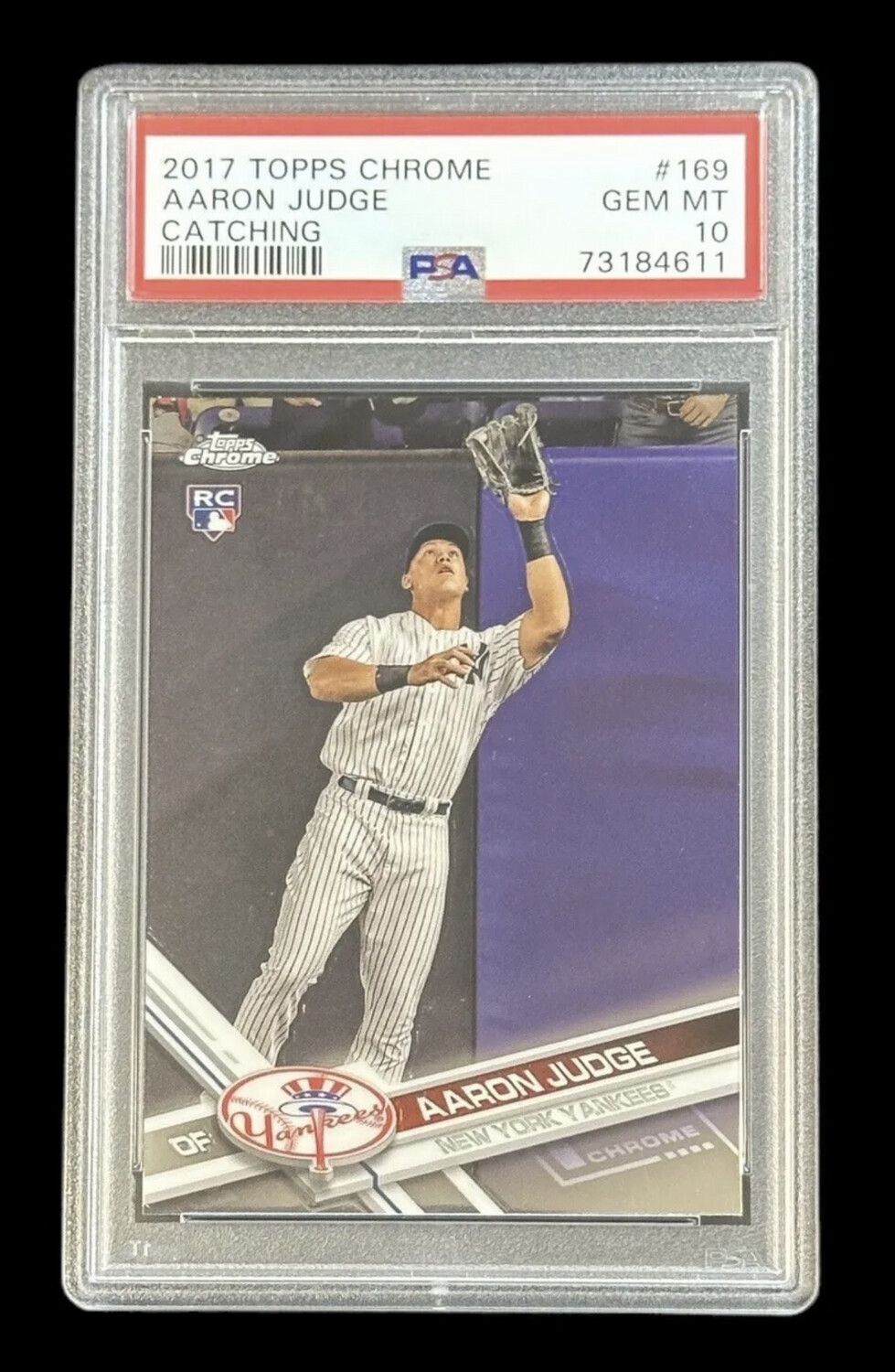 Aaron Judge 2017 Topps Chrome #169 Catching Yankees RC Rookie PSA 10