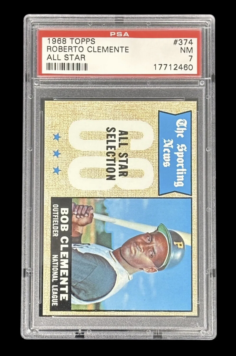 Roberto Clemente 1968 Topps All Star #374 Pittsburgh Pirates HOF PSA 7