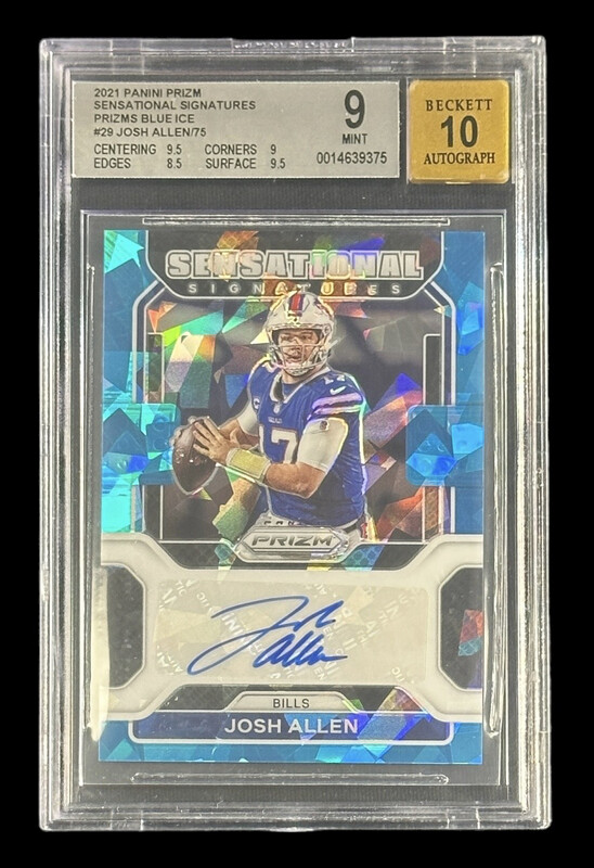 Josh Allen 2021 Panini Blue Ice Prizm Sensational Signatures 44/75 - BGS 9