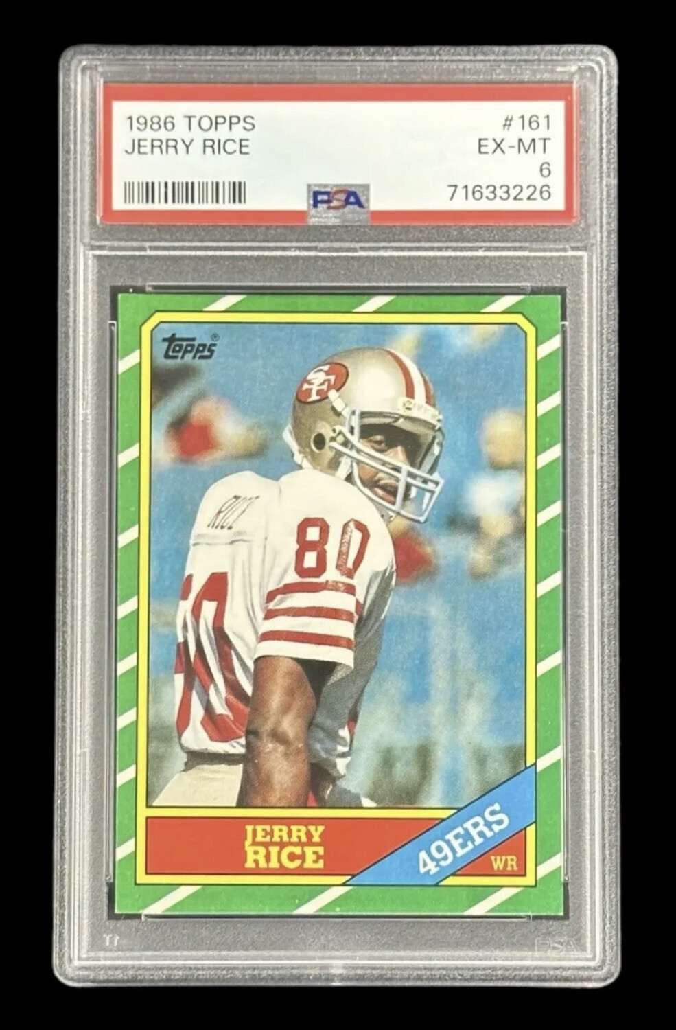 Jerry Rice 1986 Topps #161 RC 49ers HOF PSA 6