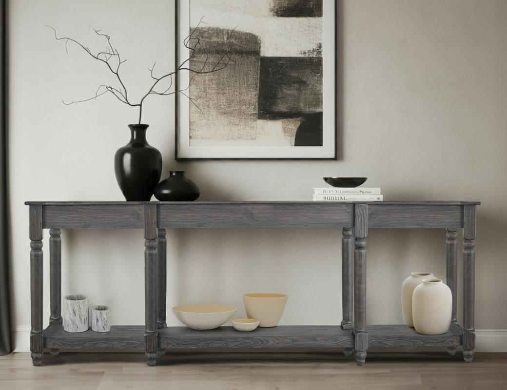 TIFFANY - 3641 SOFA TABLE - 95&quot; BLK