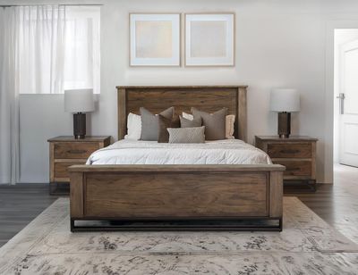 NATURAL TECA - 1171 QUEEN BED