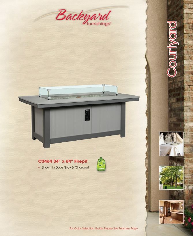 COURTYARD - C3464 FIREPIT 34&quot; X 64&quot;