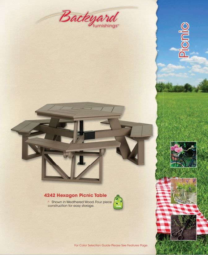 DINING - 4242 HEXAGON PICNIC TABLE 