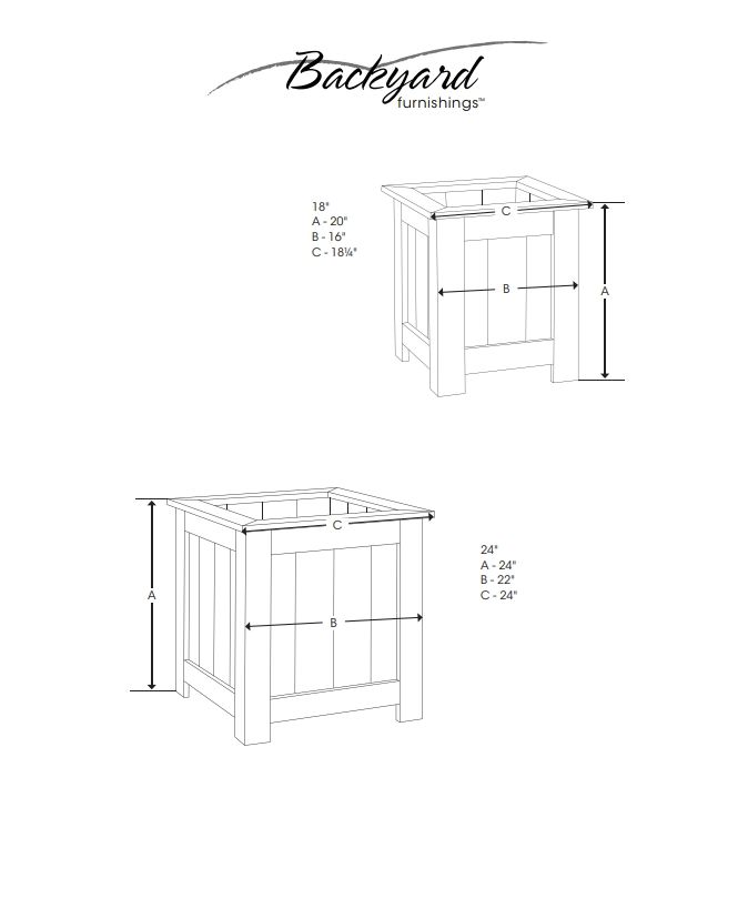 COURTYARD - C18 PLANTER BOX 18&quot;