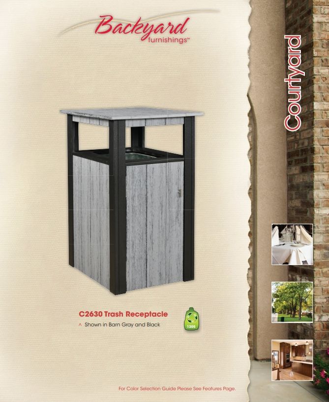 COURTYARD - C2630 TRASH RECEPTACLE