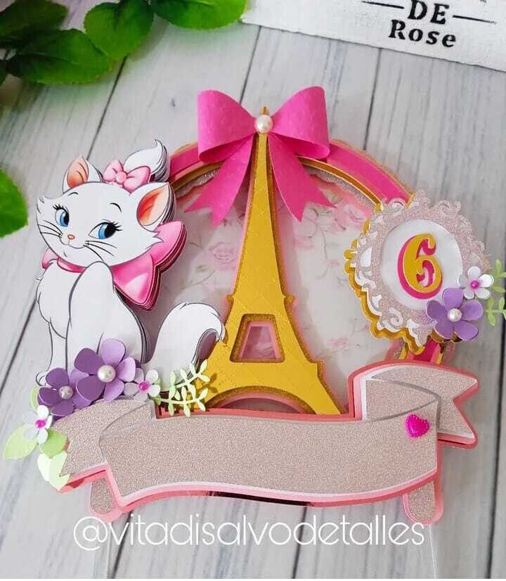 Cake topper de la gatita Marie