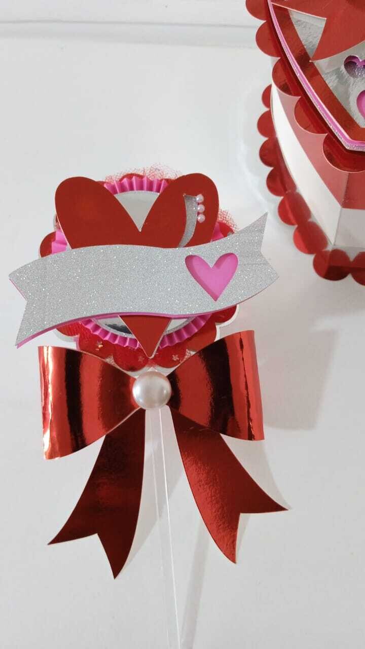 Roseta o Rosetón cotillón para colocar golosinas, bombones y sorpresas san Valentín