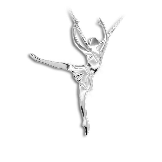 Mikelart Sterling Silver Balanchine Arabesque Necklace