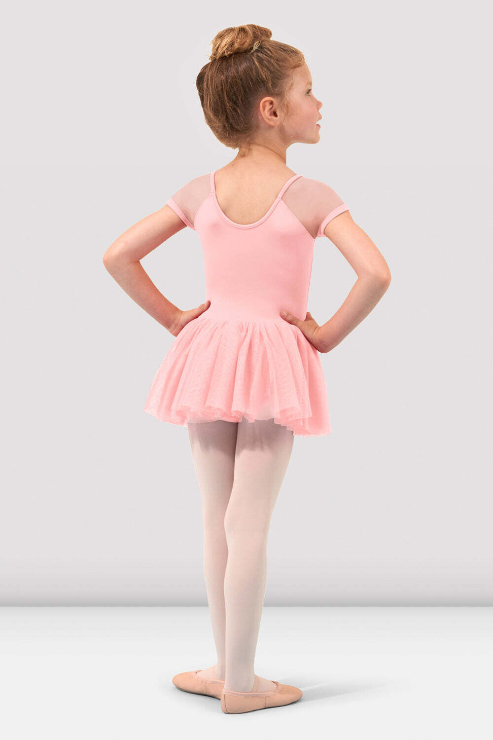 Bloch Cap Sleeve Flower Vine Cross Back Tank Dress w/ Leotard