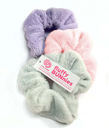 Fluffy BUNnies Fuzzy Hair Scrunchie Set of 3