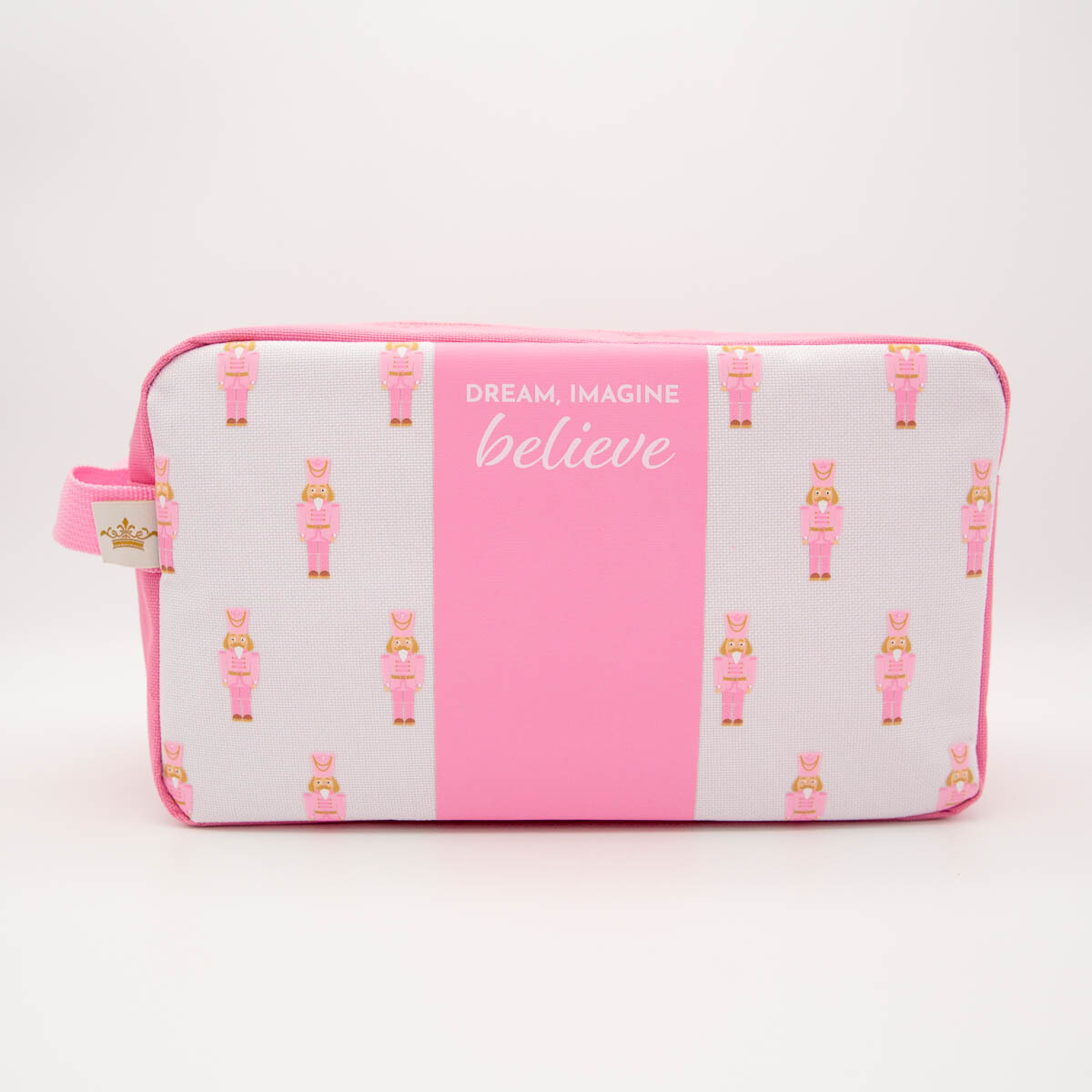 Nutcracker Dream Imagine Believe Cosmetic Bag, Color: Pink/White/Multi